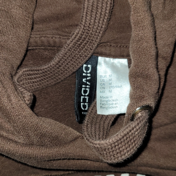 Divided Brown Hoodie with Drawstring - Picture 2 of 2